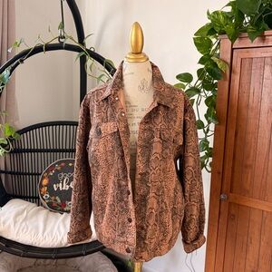 FREE PEOPLE SNAKE TRUCKER JACKET